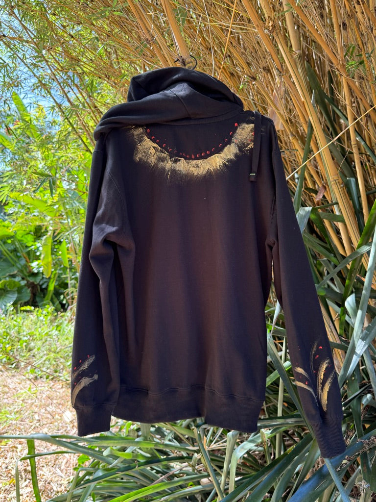 Snake Hand-Painted Hoodie by Mayumi Oda