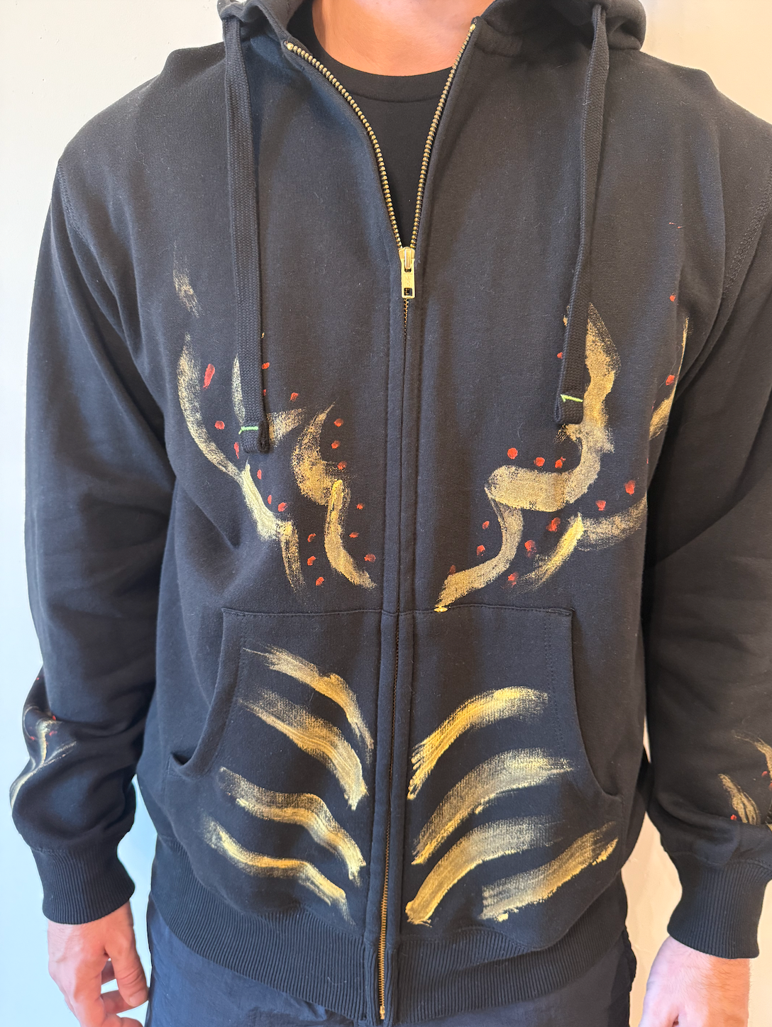 Snake Hand-Painted Hoodie by Mayumi Oda