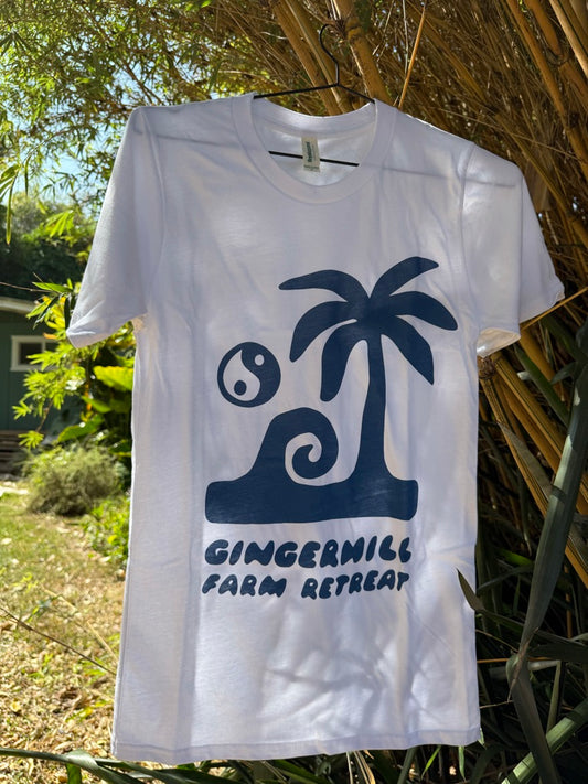Blue Palm Tree T-shirt – Gingerhill Farm Retreat