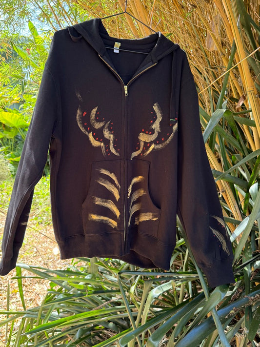 Snake Hand-Painted Hoodie by Mayumi Oda