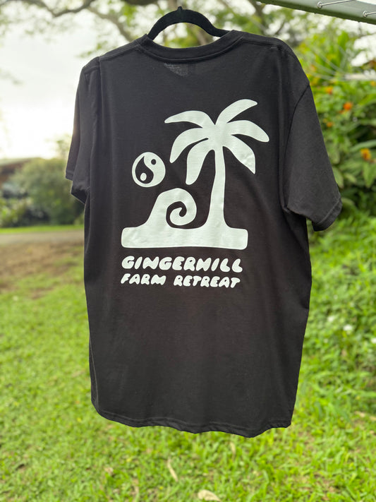 Black Palm Tree Tee – Gingerhill Farm Retreat